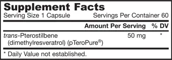 Jarrow Formulas Pterostilbene 50 mg В подкрепа на дълголетието х 60 капсули