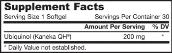 Jarrow Formulas QH-Absorb 200 mg Убиквинол за максимална абсорбция х 30 Гел капсули