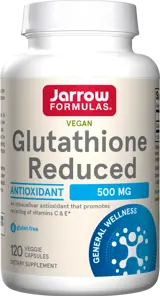 Jarrow Formulas Reduced Glutathione 500 mg Мощен антиоксидант за клетъчно здраве - 120 капсули