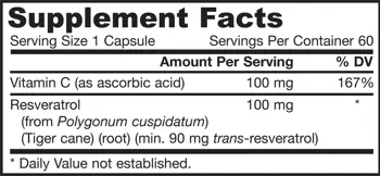 Jarrow Formulas Resveratrol 100 mg За сърдечно-съдовата система х 60 капсули