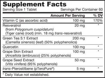 Jarrow Formulas Resveratrol Synergy В подкрепа на сърдечно-съдовата система х 60 Таблетки