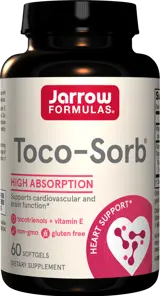 Jarrow Formulas Toco-Sorb Витамин Е комплекс за сърдечно-съдова и мозъчна функция х 60 Гел капсули