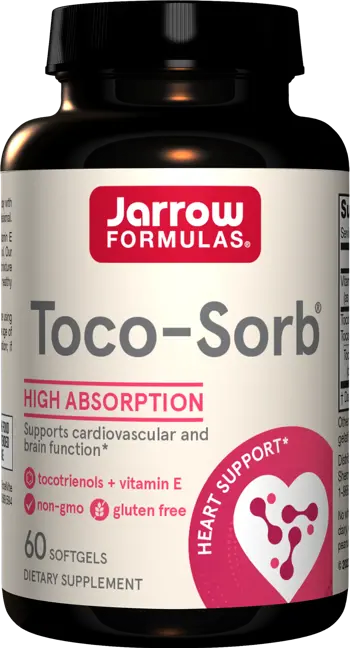 Jarrow Formulas Toco-Sorb Витамин Е комплекс за сърдечно-съдова и мозъчна функция х 60 Гел капсули
