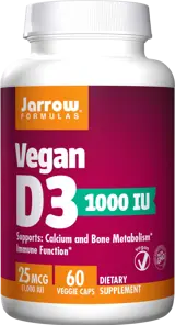 Jarrow Formulas Vegan Vitamin D3 1000 IU Веган Витамин D3 х 60 капсули