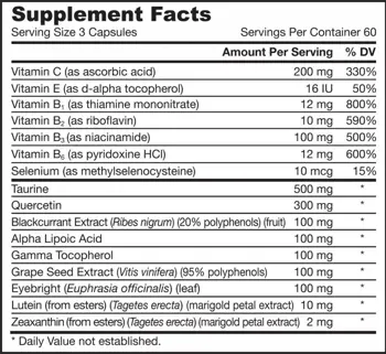 Jarrow Formulas Vision Optimizer За подкрепа на здравето на очите 180 капсули