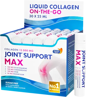 Swedish Nutra Joint Support Max Shots 12000 mg Liquid Collagen On-The-Go За здрави стави и хрущяли