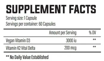 K2 & D3 | 200 mcg & 3000 IU