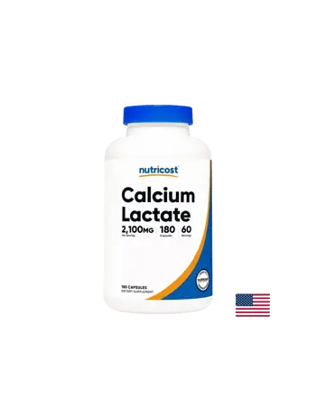 Nutricost Calcium Lactate Здрави кости, мускули и зъби х 180 капсули