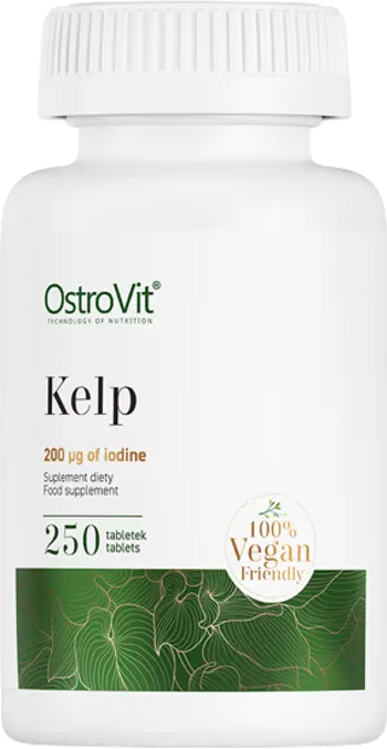 OstroVit Kelp 200 мкг Natural Iodine Source Йод - 250 таблетки, 250 дози