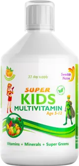 Swedish Nutra Kids Multivitamin Vitamins + Minerals + Super Greens за деца 5-12 години