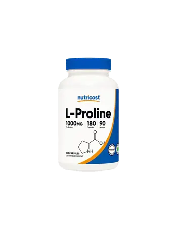 Nutricost L-Proline В подкрепа на ставите и кожата 500 mg х 180 капсули