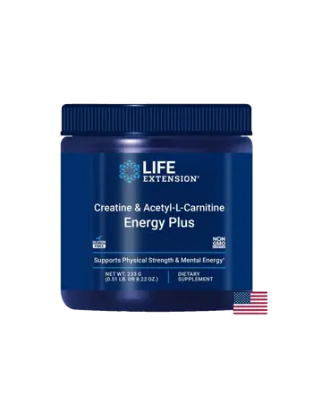 Life Extension Creatine & Acetyl-L-Carnitine Energy Plus Енергия и мускулна издръжливост