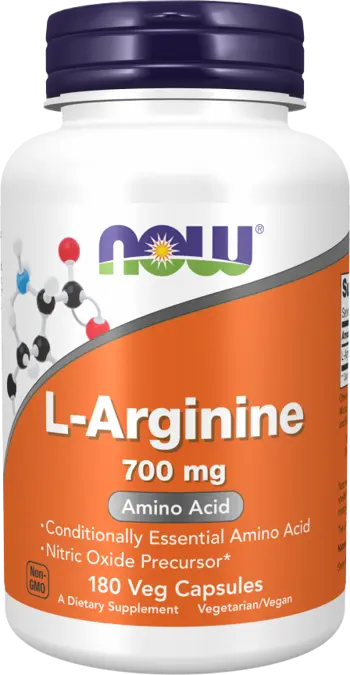 NOW Foods L-Arginine 700 мг L-Аргинин - 180 веге капсули, 180 дози
