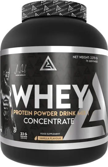 Lazar Angelov Nutrition LA Whey Protein Powder Drink Mix Concentrate За мускулен растеж и възстановяване - 2000 грама, 75 Дози