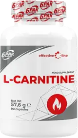 6PAK Nutrition L-Carnitine 500 мг L-Карнитин Тартрат - 90 капсули, 90 дози