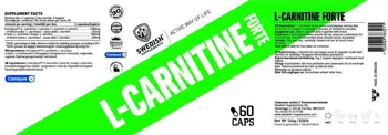 SWEDISH Supplements L-Carnitine Forte Carnipure® + Acetyl Л-Карнитин - 60 капсули, 30 дози