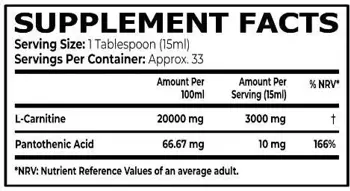 Core Champs L-Carnitine Liquid 3000 mg Течен L-карнитин за изгаряне на мазнини