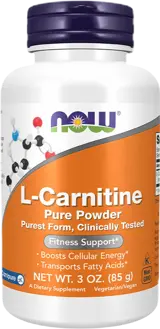 NOW Foods L-Carnitine Powder as CarniPure L-Карнитин Тартрат на Прах - 85 грама, 89 дози