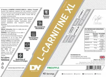 Dorian Yates Nutrition L-Carnitine XL Liquid Течен L-Карнитин - 1000 мл, 40 дози