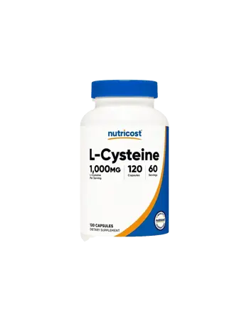 Nutricost L-Cysteine За детокс на черния дроб и сърдечно-съдово здраве, 500 mg, 120 капсули