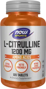 NOW Sports L-Citrulline 1200 mg Extra Strength За мускулно напомпване и издръжливост х 120 Таблетки