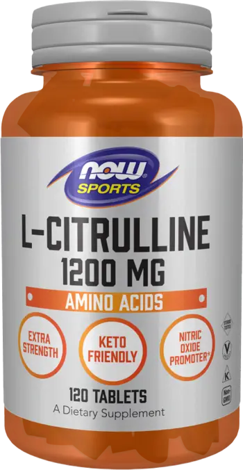 NOW Sports L-Citrulline 1200 mg Extra Strength За мускулно напомпване и издръжливост х 120 Таблетки