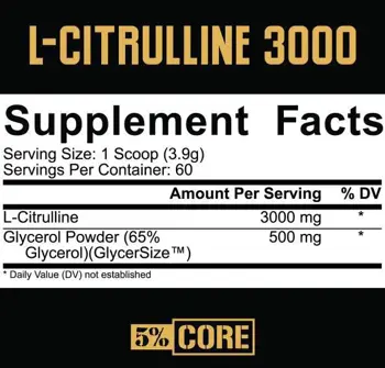 Rich Piana 5% Nutrition L-Citrulline 3000 with GlycerSize™ За максимално напомпване