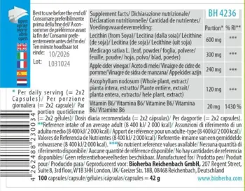 Bioherba Lecithin, Kelp, B-6 and Cider Vinegar Отслабване 4 в 1 с водорасли
