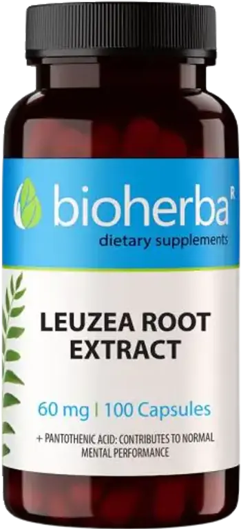 Bioherba Leuzea Root Extract 60 mg Екстракт от Левзея корен за енергия и възстановяване х 100 капсули