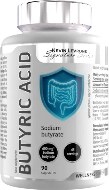 Kevin Levrone Levrone Wellness Butyric Acid 300 мг Формула В Подкрепа на Стомашно-Чревния Тракт - 90 капсули, 45 дози