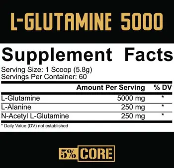 Rich Piana 5% Nutrition L-Glutamine 5000 Оптимизирана формула за възстановяване