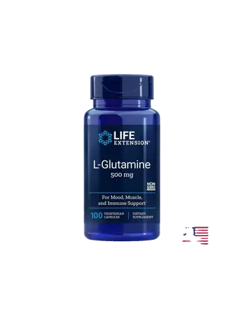 Life Extension L-Glutamine 500 mg В подкрепа на мускулите, настроението и имунитета х 100 капсули
