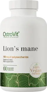OstroVit Lion's Mane 500 мг Лъвска Грива Vege - 60 капсули, 60 дози