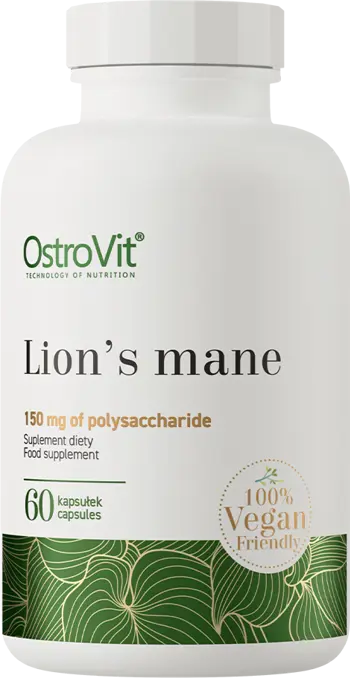 OstroVit Lion's Mane 500 мг Лъвска Грива Vege - 60 капсули, 60 дози