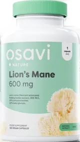 Osavi Lion's Mane 600 mg Екстракт от Лъвска грива за мозъчна функция и настроение х 120 веге капсули