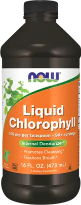 NOW Foods Liquid Chlorophyll & Mint Течен Хлорофил с Естествен Аромат на Мента - 473 мл, 95 дози