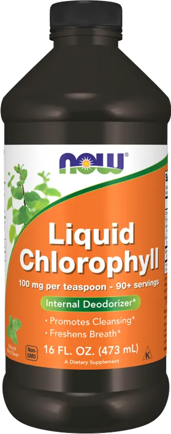 NOW Foods Liquid Chlorophyll & Mint Течен Хлорофил с Естествен Аромат на Мента - 473 мл, 95 дози