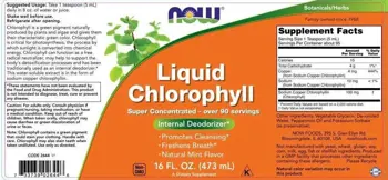 NOW Foods Liquid Chlorophyll & Mint Течен Хлорофил с Естествен Аромат на Мента - 473 мл, 95 дози