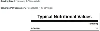 Myprotein Liquid L-Carnitine Caspules Л-Карнитин - 90 капсули, 45 дози