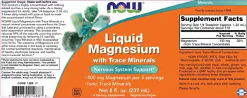 NOW Foods Liquid Magnesium Течен Морски Магнезий - 237 мл, 178 дози