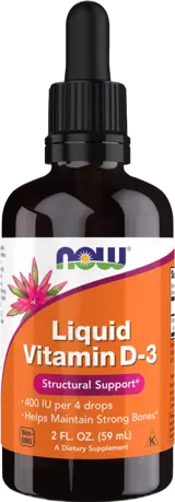 NOW Foods Liquid Vitamin D-3 100 IU per drop Витамин D на Капки Спрей - 60 мл, 527 дози
