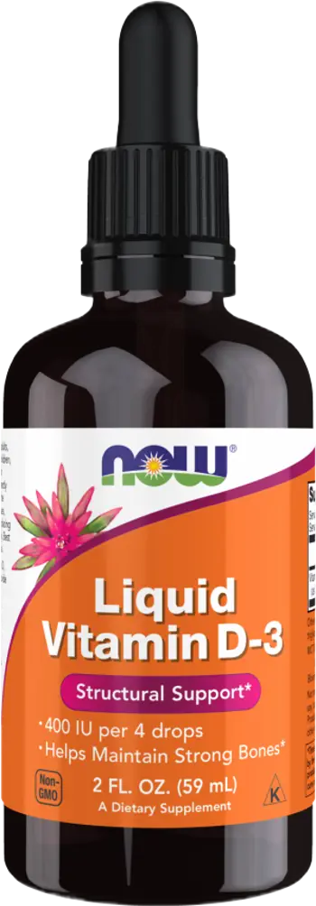 NOW Foods Liquid Vitamin D-3 100 IU per drop Витамин D на Капки Спрей - 60 мл, 527 дози