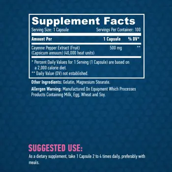 Лют червен пипер екстракт / Haya Labs Cayenne Pepper Extract 40000 H.U.