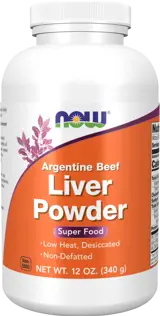 NOW Foods Liver Powder Argentine Beef Super Food Аминокиселини от Изсушен Черен Дроб - 340 грама, 34 дози