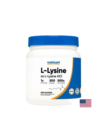 Nutricost L-Lysine HCI Имунитет и мускулно възстановяване 500 g прах