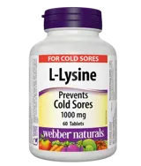 Webber Naturals L-Lysine 1000 мг Л-Лизин - 60 таблетки, 60 дози