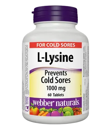 Webber Naturals L-Lysine 1000 мг Л-Лизин - 60 таблетки, 60 дози