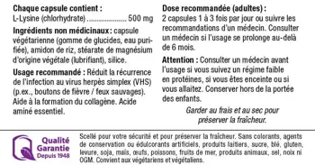 Webber Naturals L-Lysine 1000 мг Л-Лизин - 60 таблетки, 60 дози