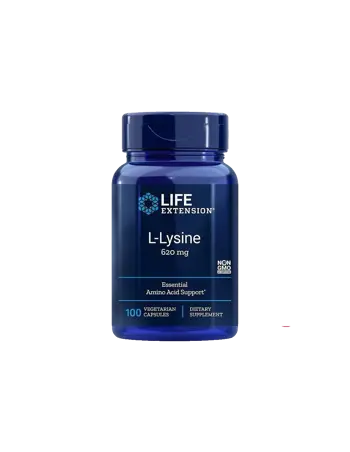 Life Extension L-Lysine 620 mg Есенциална аминокиселина за имунитет и здраве х 100 капсули
