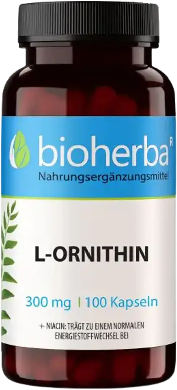 Bioherba L-Ornithine 300 mg Л-Орнитин за детоксикация и енергия х 100 капсули
